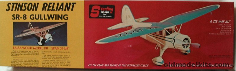 Sterling Stinson SR-8 Reliant Gull Wing - 31 inch Wingspan for RC, E8 plastic model kit